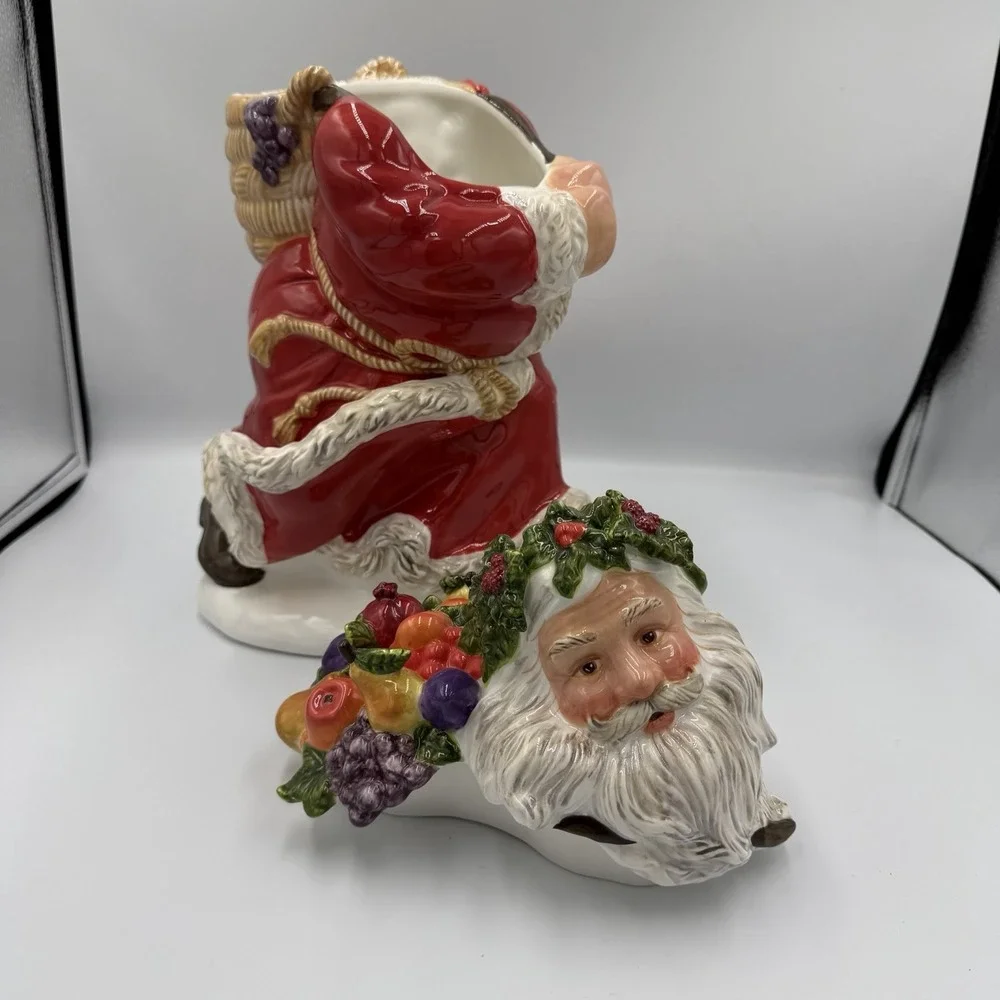 Department 56 Christmas Santa Claus‎ Cookie Jar Peggy Toole 2001 Hand Painted